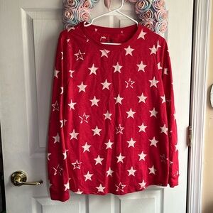 Sonoma French terry distressed star red shirt